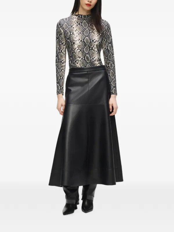 faux-leather panelled skirt | Farfetch Global