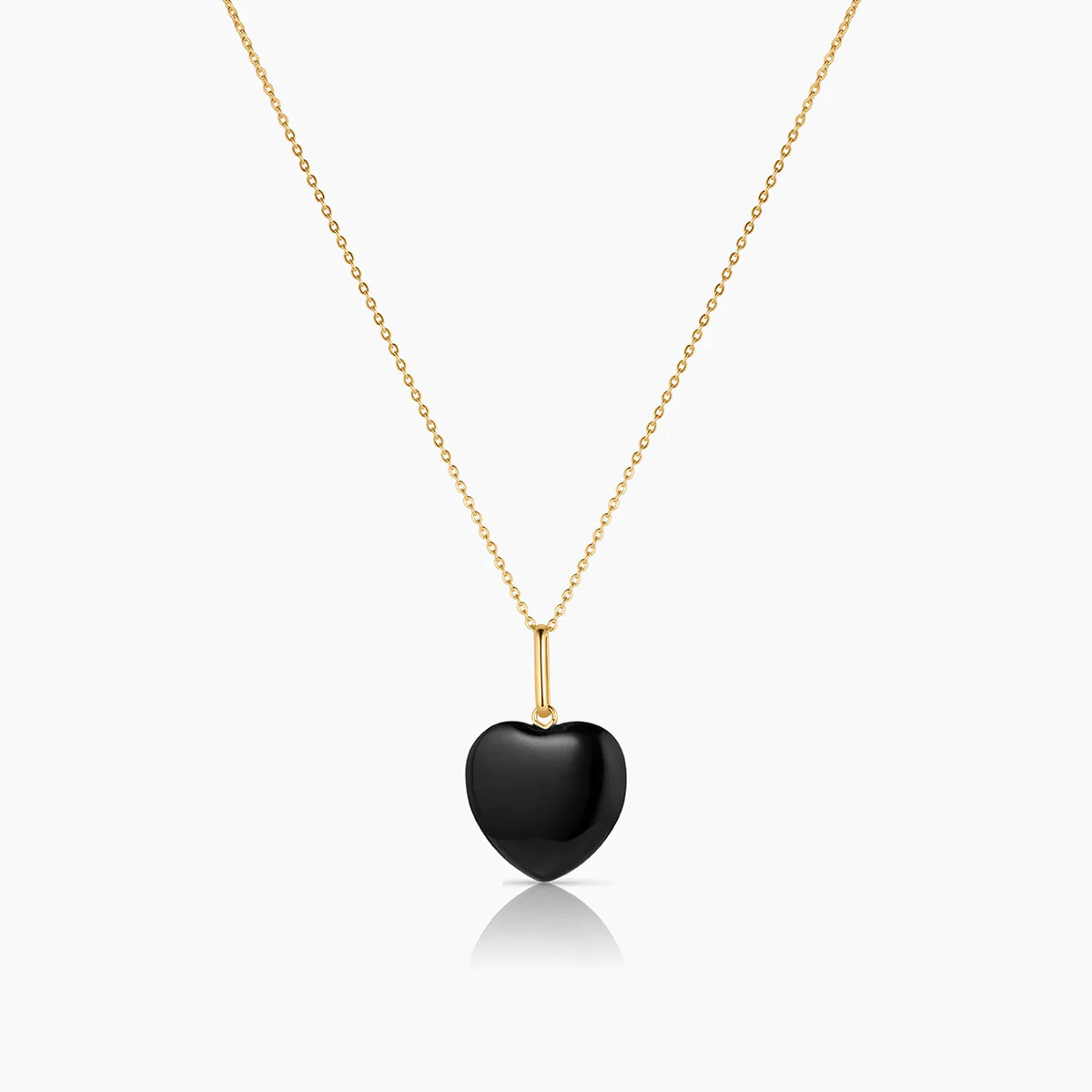 Gemma Onyx Heart Necklace | THATCH