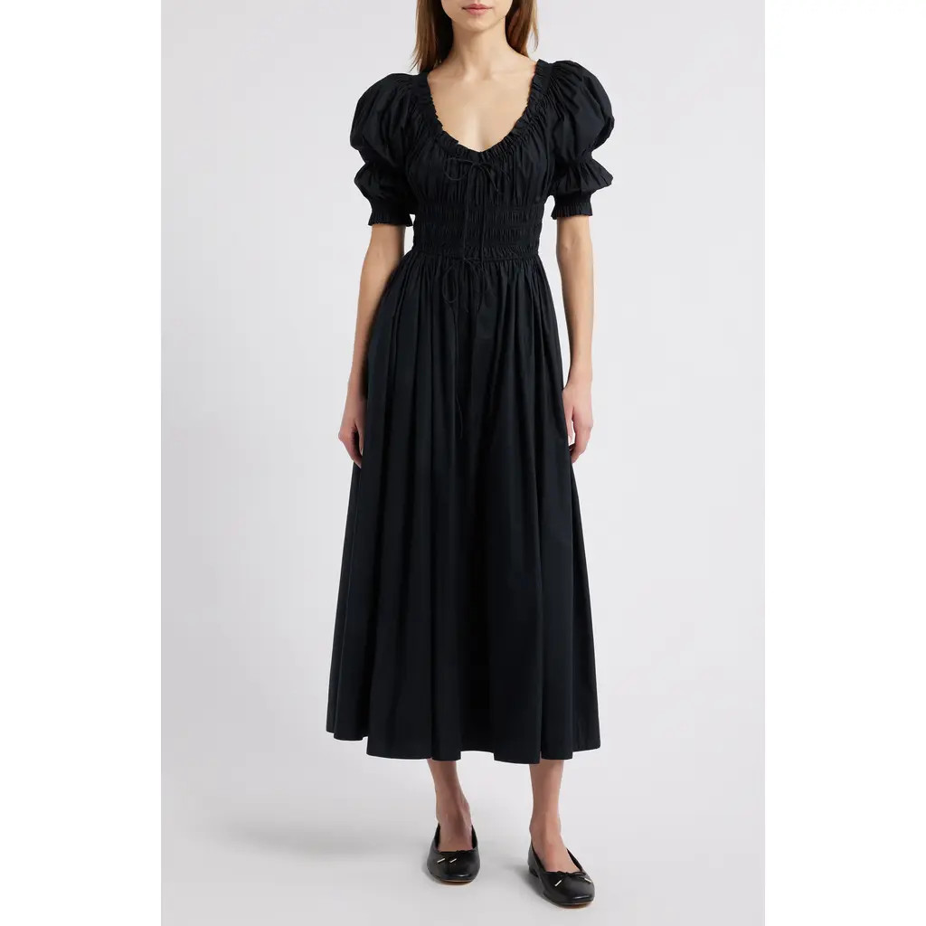 DÔEN Ischia Convertible Organic Cotton Maxi Dress in Black at Nordstrom, Size Large | Nordstrom