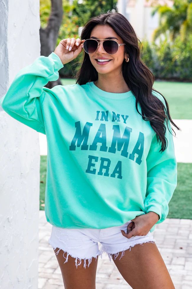I'm In My Mama Era Lime Oversized Graphic sweatshirt | Pink Lily