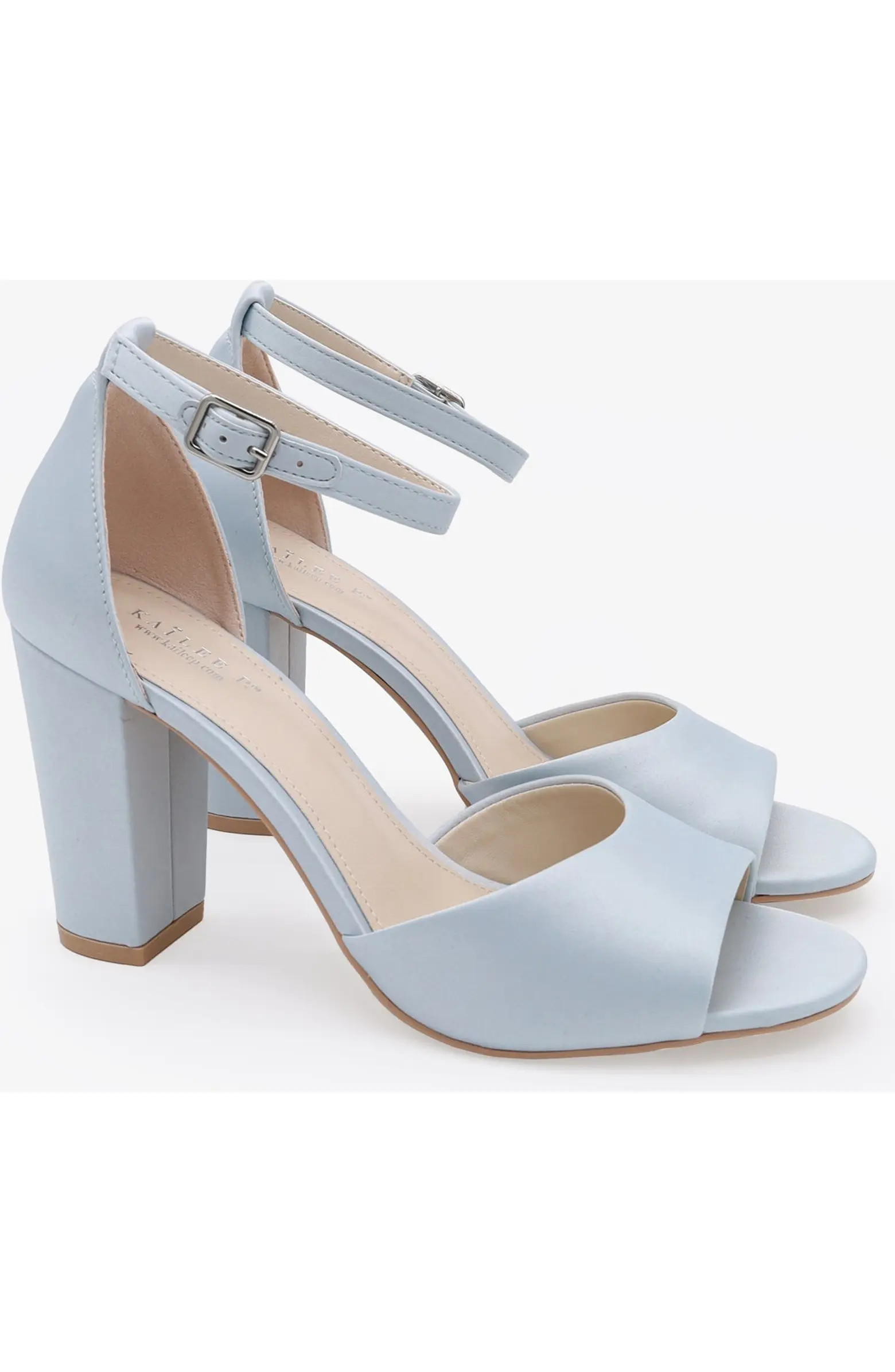 Kailee P Sasha Satin Block Heel Wedding Sandals | Nordstrom | Nordstrom