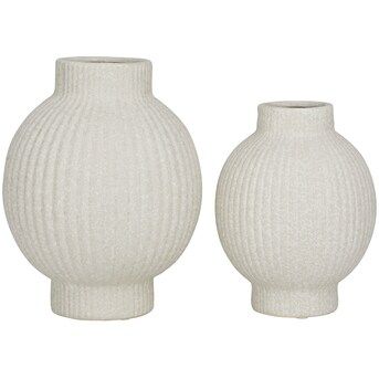 CosmoLiving by Cosmopolitan 2-Pack White Stone Modern Vase | Lowe's