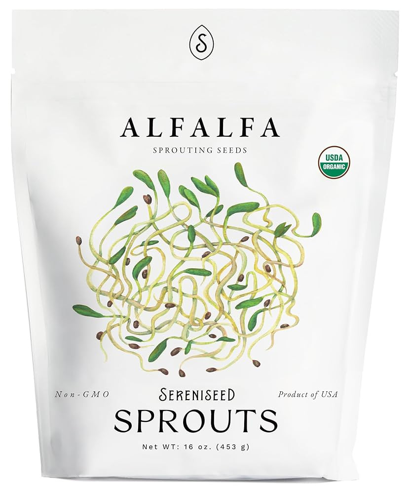Organic Alfalfa Sprout Seeds (16 oz) – Non-GMO, Heirloom Seeds for Sprouting and Microgreens | Amazon (US)