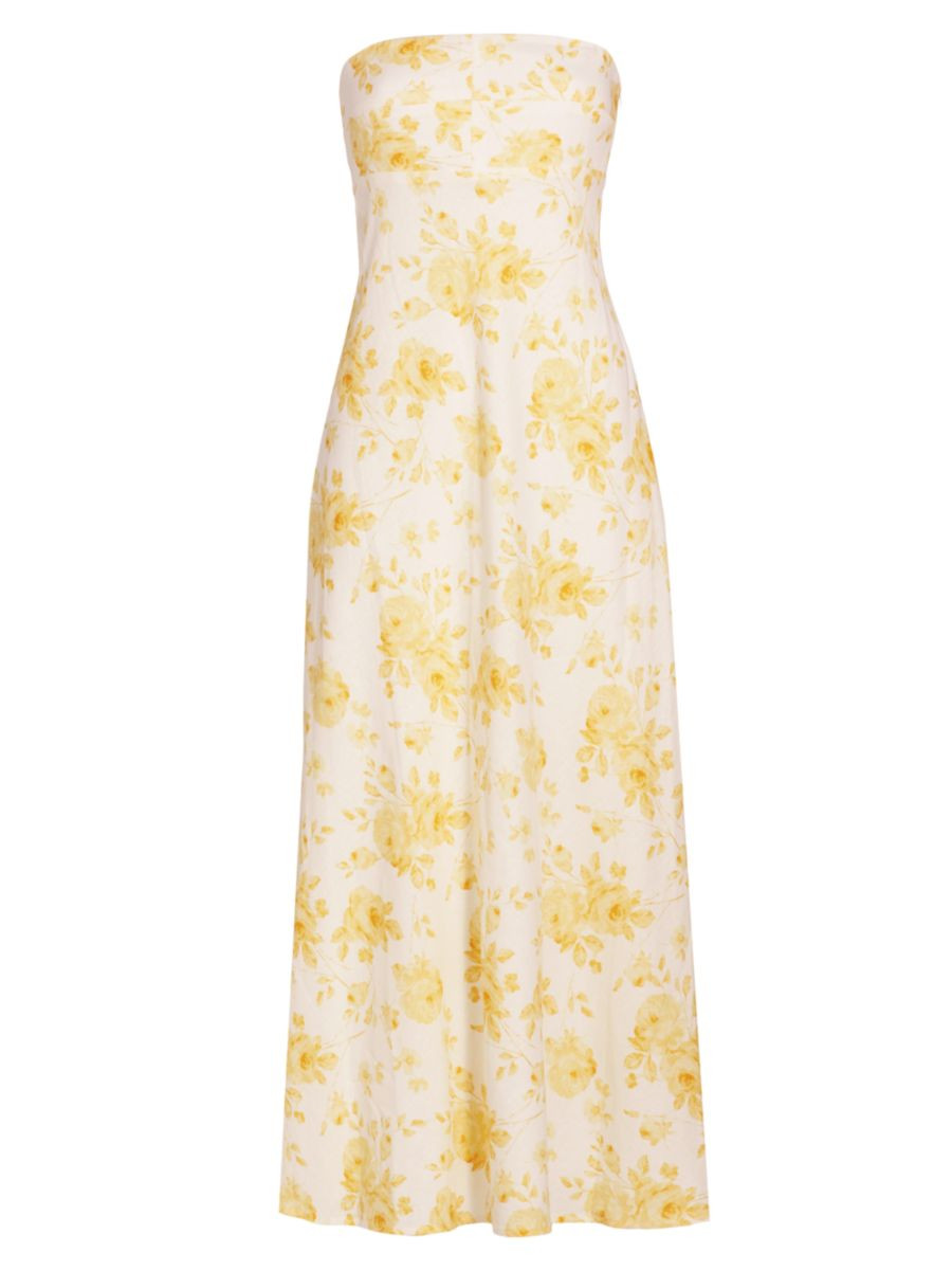 WayfAll Yours Linen-Blend Strapless Maxi Dress | Saks Fifth Avenue