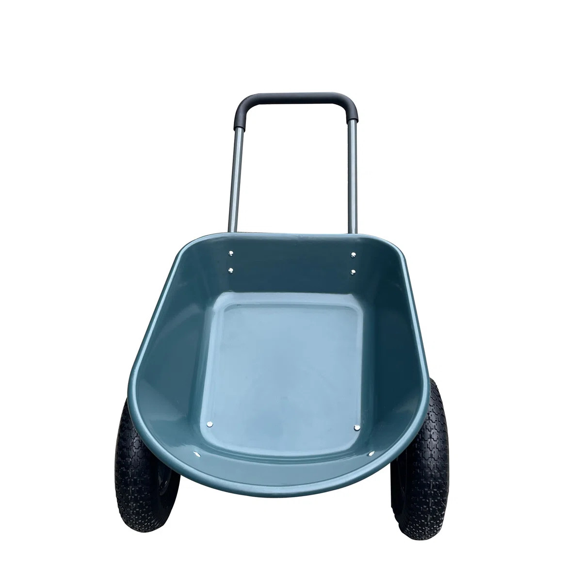 Wheelbarrow Garden Cart, Heavy Duty Dual-Wheel Utility Wagon, 600 lb Capacity, Dump Feature, Gree... | Wayfair North America