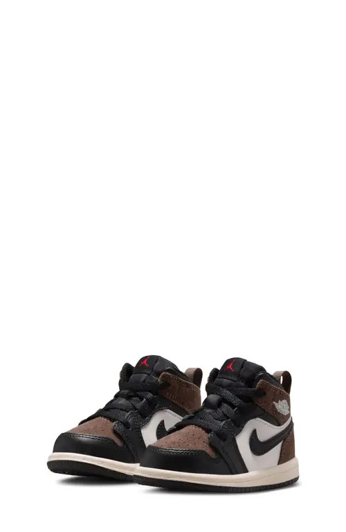 Kids' Air Jordan 1 Mid Sneaker in Black/phantom at Nordstrom | Nordstrom