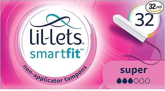 Lil-Lets Non-Applicator Super Tampons, 32 Count (Pack of 1), For Medium to Heavy Flow, 3 Droplets... | Amazon (UK)