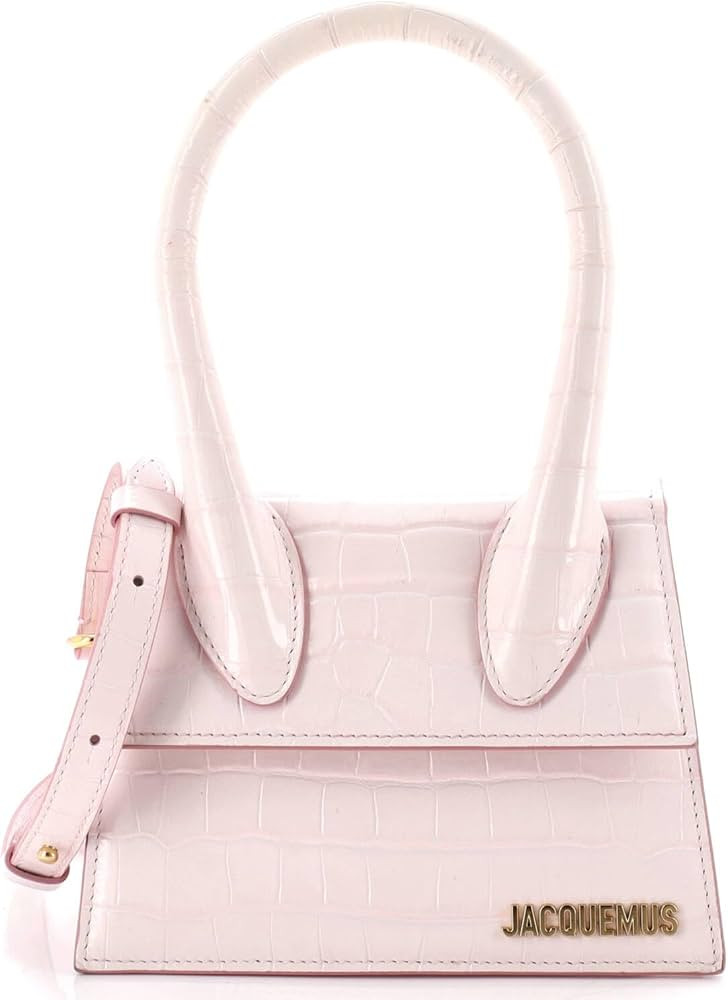 Amazon.com: Jacquemus, Pre-Loved Le Chiquito Moyen Bag Crocodile Embossed Leather, Pink : Amazon ... | Amazon (US)