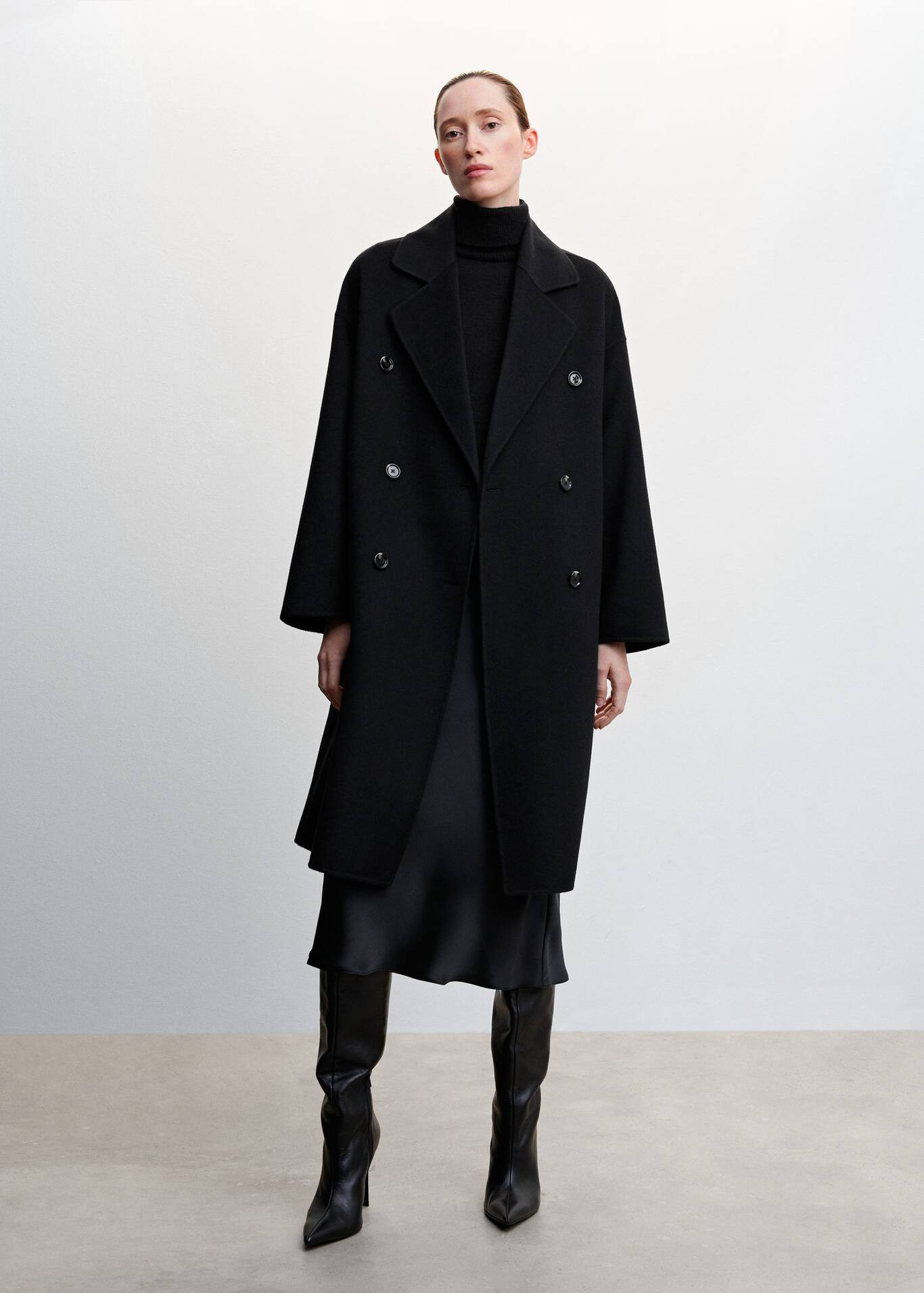 Handmade oversized wool coat | MANGO (US)