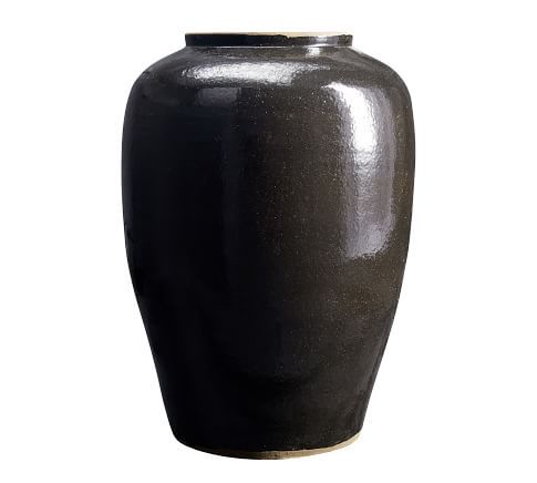 Burke Ceramic Vase, Black, 17.75"H | Pottery Barn (US)