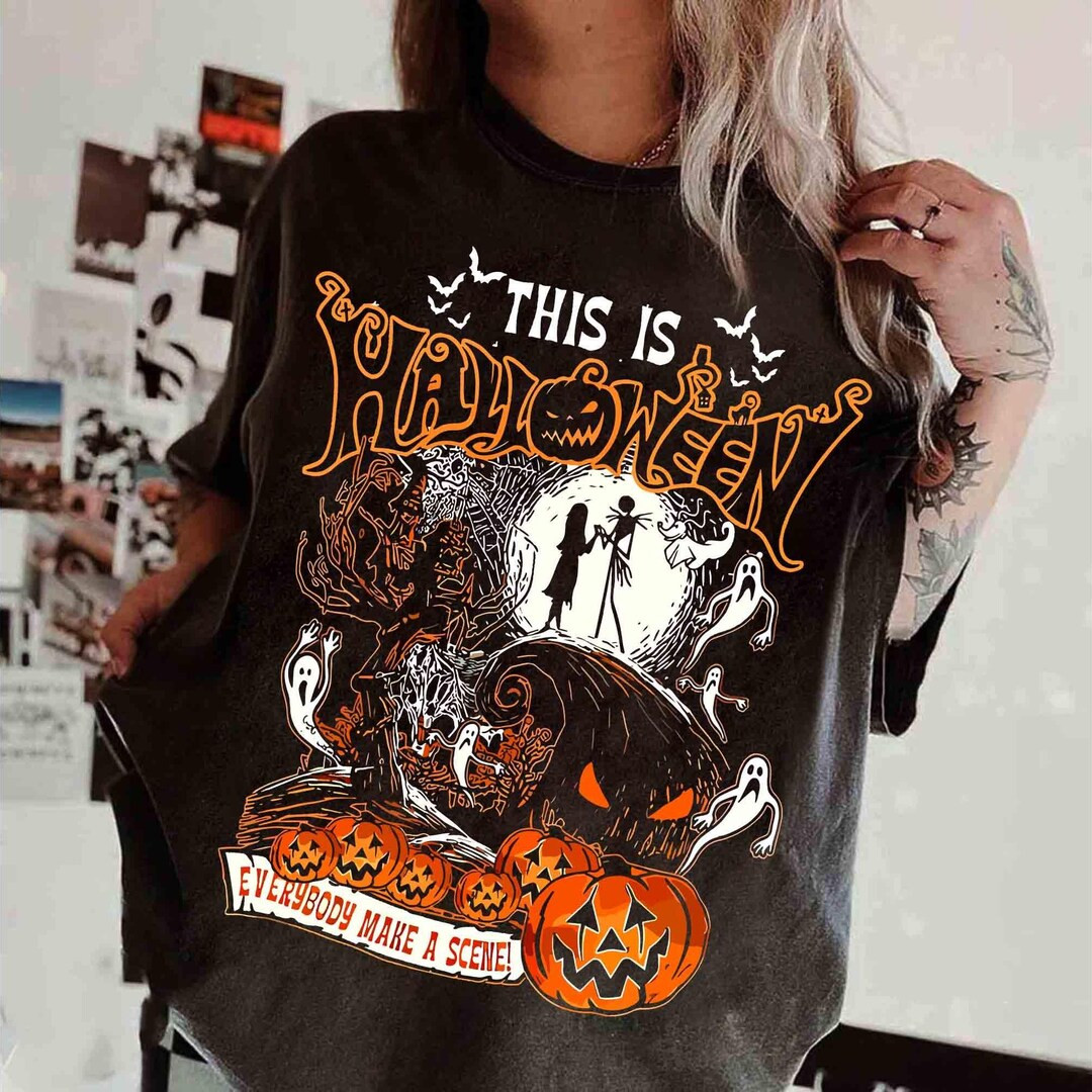 Retro Halloween the Nightmare Before Christmas Shirt, This is Halloween Everybody Make A Scene Te... | Etsy (US)