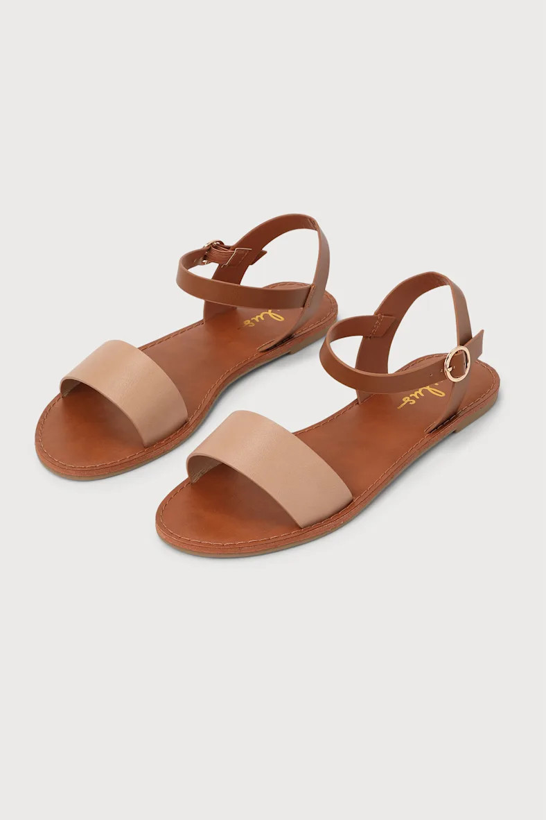 Hearts and Hashtags Natural Flat Sandals | Lulus (US)