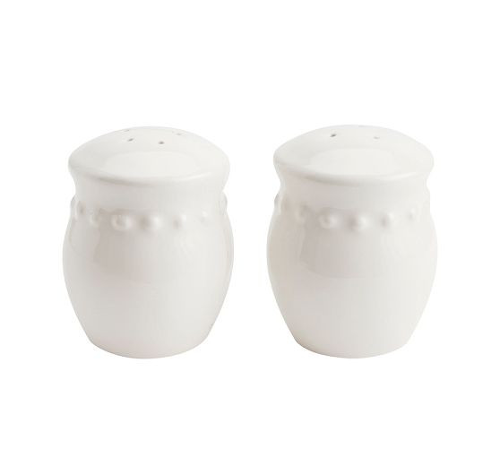 Emma Beaded Stoneware Salt &amp; Pepper Shakers | Pottery Barn (US)