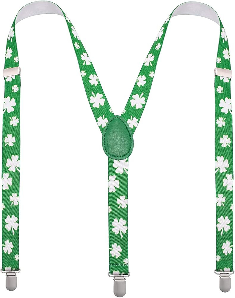 St Patricks Day Suspenders - St Patricks Day Acessories - Mens Suspenders with Clips - Many Color... | Amazon (US)