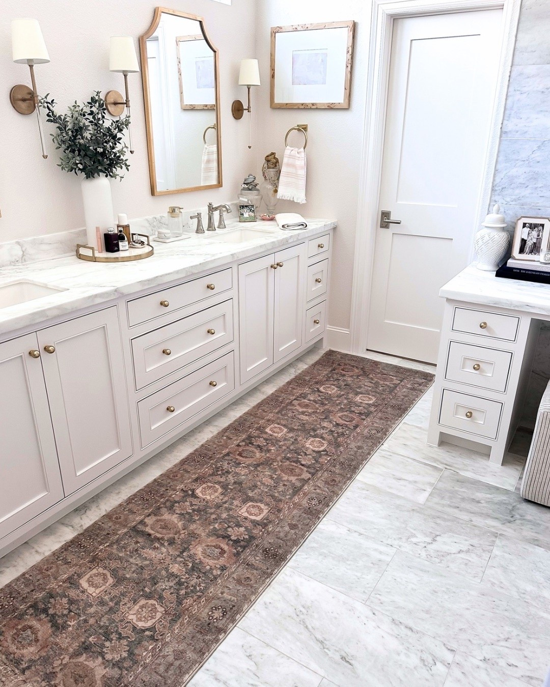 A runner rug is such an easy way to make a bathroom feel warmer without changing anything major. I love how it softens all the hard surfaces while giving you more coverage underfoot than a standard bath mat.

Bathroom runner rug, bathroom rug, runner rug, bathroom decor, bathroom refresh, home decor, neutral home, bathroom styling, cozy home, home finds, HauteandHumid

#LTKHome #LTKSeasonal #LTKdayinmylife
