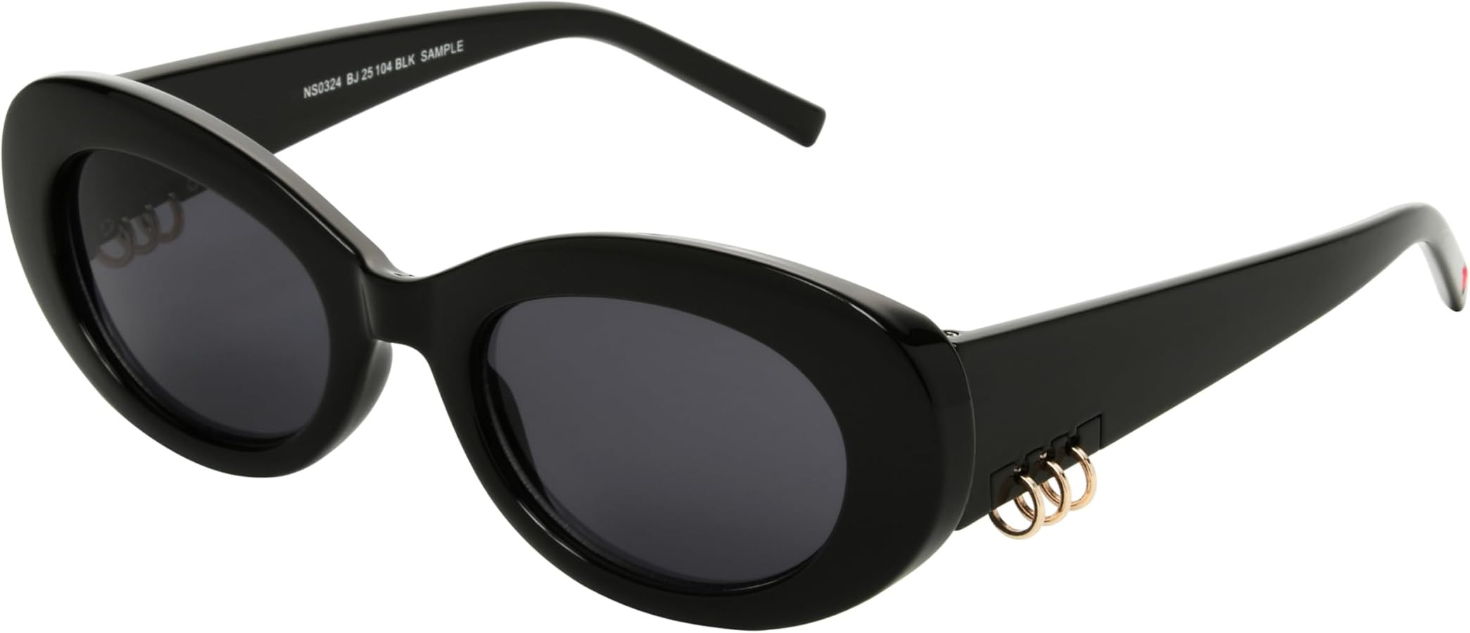Betsey Johnson Women's Lucky Charm Oval Sunglasses, Black, 36 mm | Amazon (US)