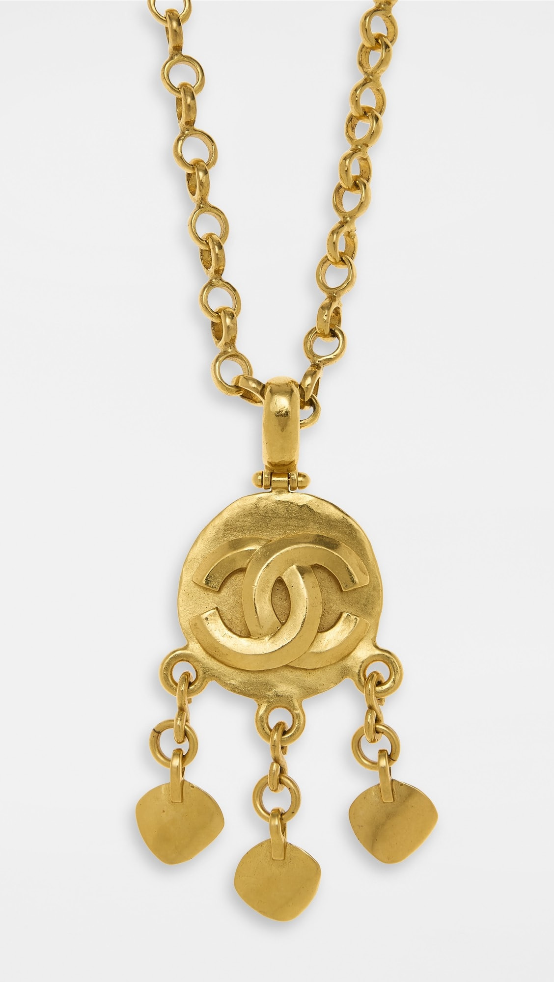 Chanel Gold Rough C Necklace | Shopbop