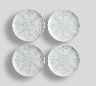 Chambray Tile Melamine Salad Plates - Set of 4 | Pottery Barn (US)