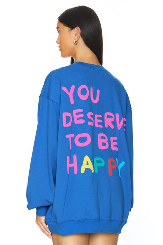 The Mayfair Group You Deserve To Be Happy Crewneck in Royal Blue from Revolve.com | Revolve Clothing (Global)