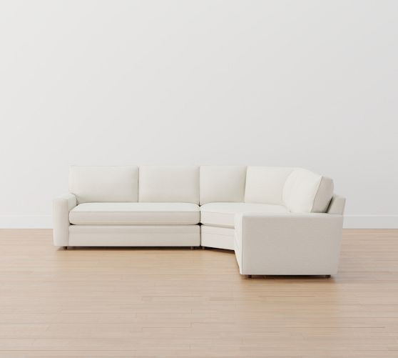 Pearce Square Arm 3-Piece L-Shaped Wedge Sectional (118"&ndash;126.5") | Pottery Barn (US)