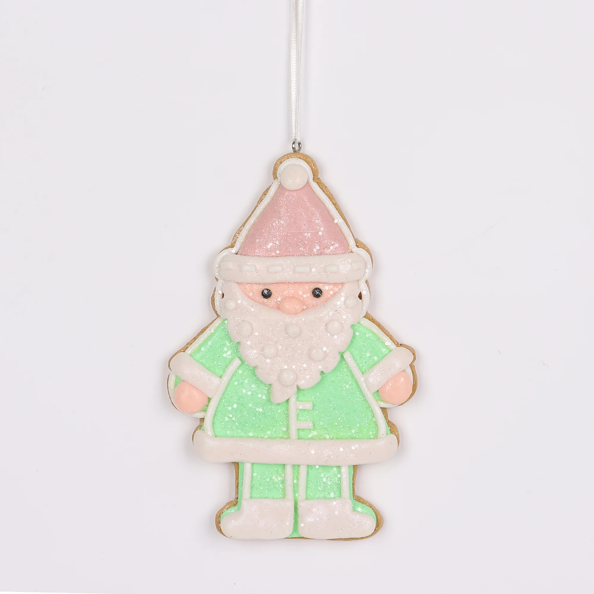 Pink & Green Santa Christmas Ornament, 5", by Holiday Time | Walmart (US)