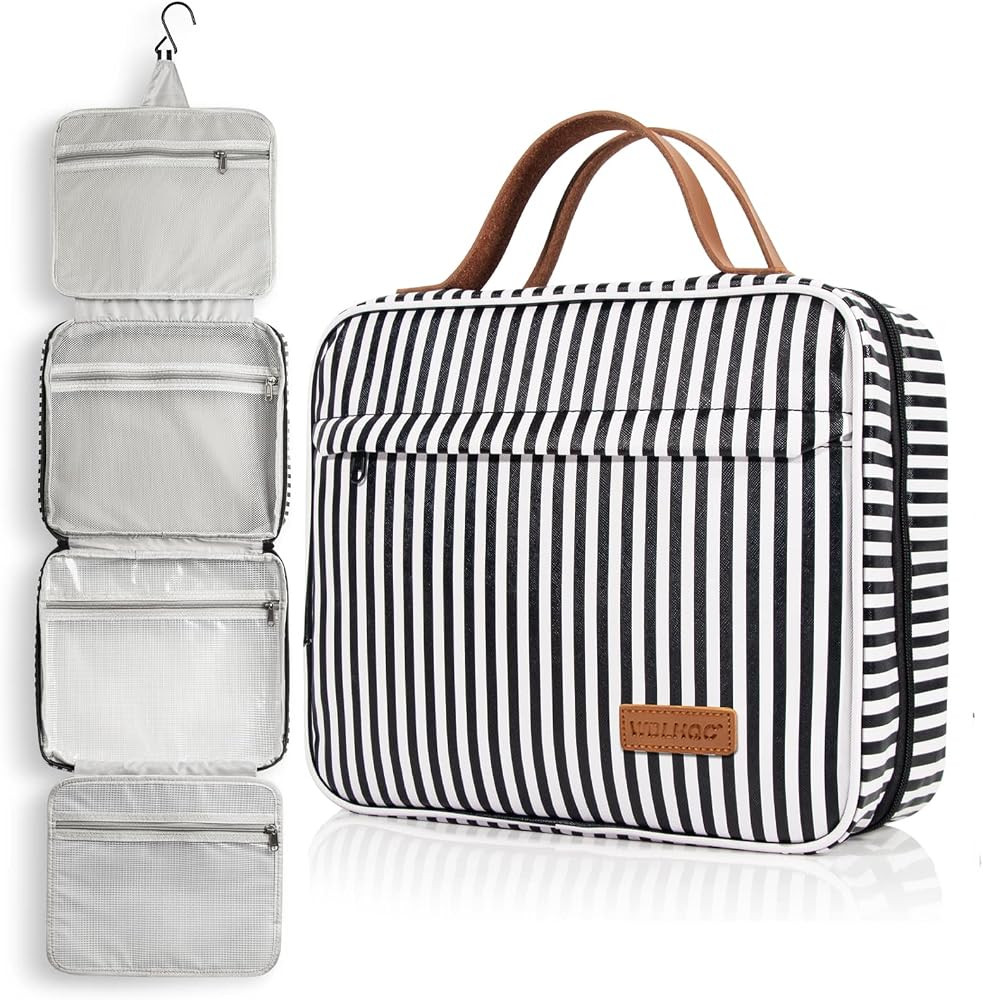 Toiletry Bag, WDLHQC Travel Hanging Makeup Bag ,Waterproof Large Cosmetic Make up Organizer for Trav | Amazon (US)