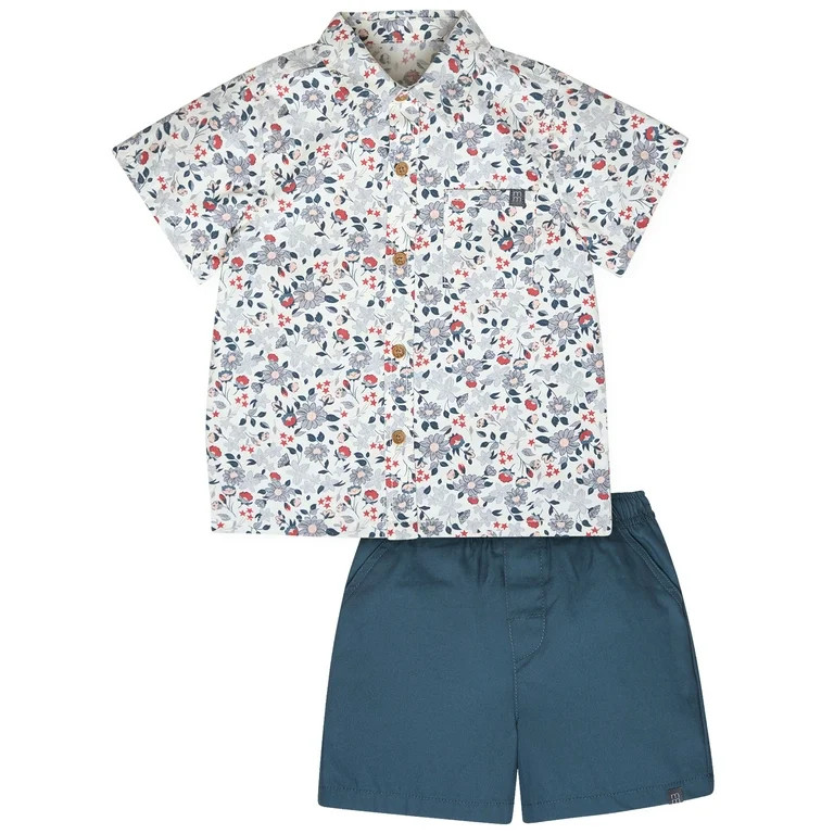 Modern Moments by Gerber Toddler Boy Resort Shirt and Short Outfit Set, 2-Piece, 12 Months - 5T | Walmart (US)