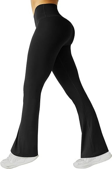 FireSwan Women's Flare Yoga Pants V Waist Flared Leggings High Waisted Bootcut Workout Pants Tumm... | Amazon (US)