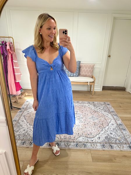 Target spring midi dress with flutter sleeves! Really pretty blue color - spring outfit - Easter dress - vacation 

#LTKstyletip #LTKSeasonal #LTKmidsize