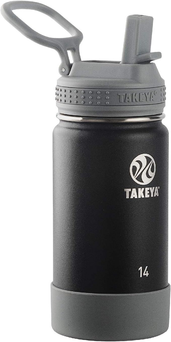 Takeya Kids Insulated Water Bottle w/Straw Lid, 14 Ounces, Blackberry | Amazon (US)