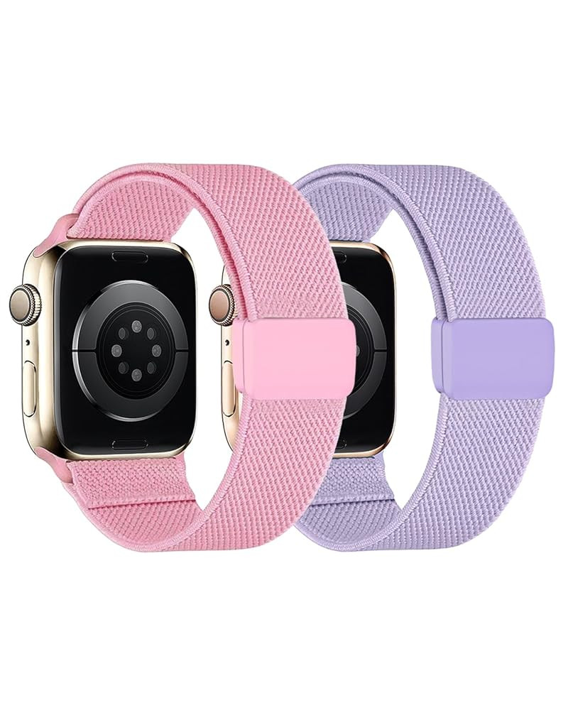 2 Pack Stretchy Nylon Solo Loop Compatible with Kids Apple Watch Bands 38mm 40mm 41mm& 42mm 44mm ... | Amazon (US)