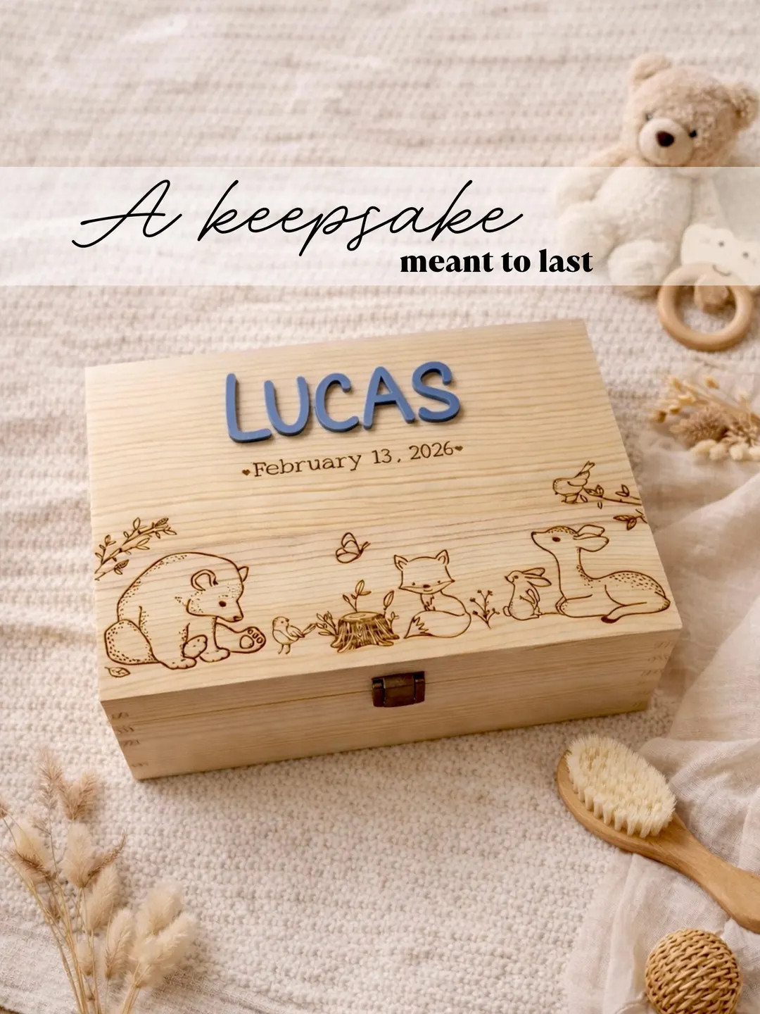 Personalized Baby Keepsake Box, Baby Memory Box With Name, Wooden Keepsake Box, Custom Baby Showe... | Etsy (US)