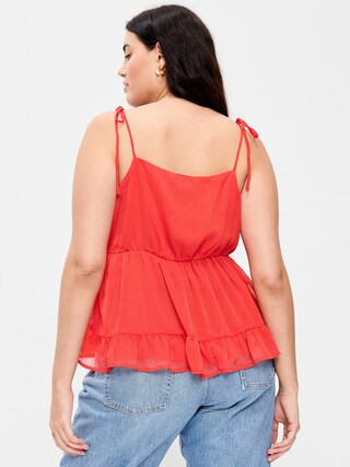 Tie-Strap Tiered Ruffle Top | Old Navy (US)