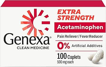 Genexa Acetaminophen 500mg Extra Strength Made Clean, 100 Tablets | Amazon (US)