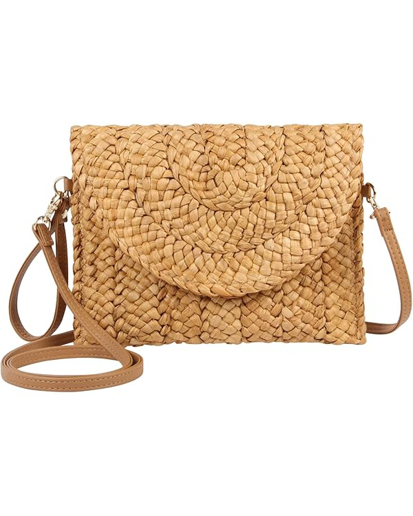 Oweisong Straw Purses for Women Summer Beach Straw s Clutch Purses Crossbody Bag Handmade Women E... | Amazon (US)