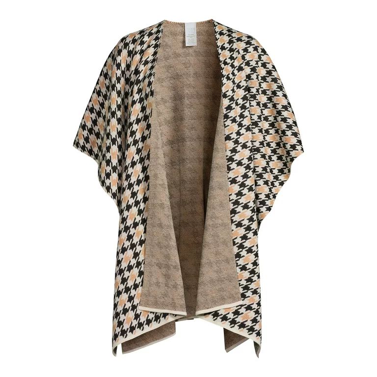 Time and Tru Adult Women's Houndstooth Print Wrap - Walmart.com | Walmart (US)