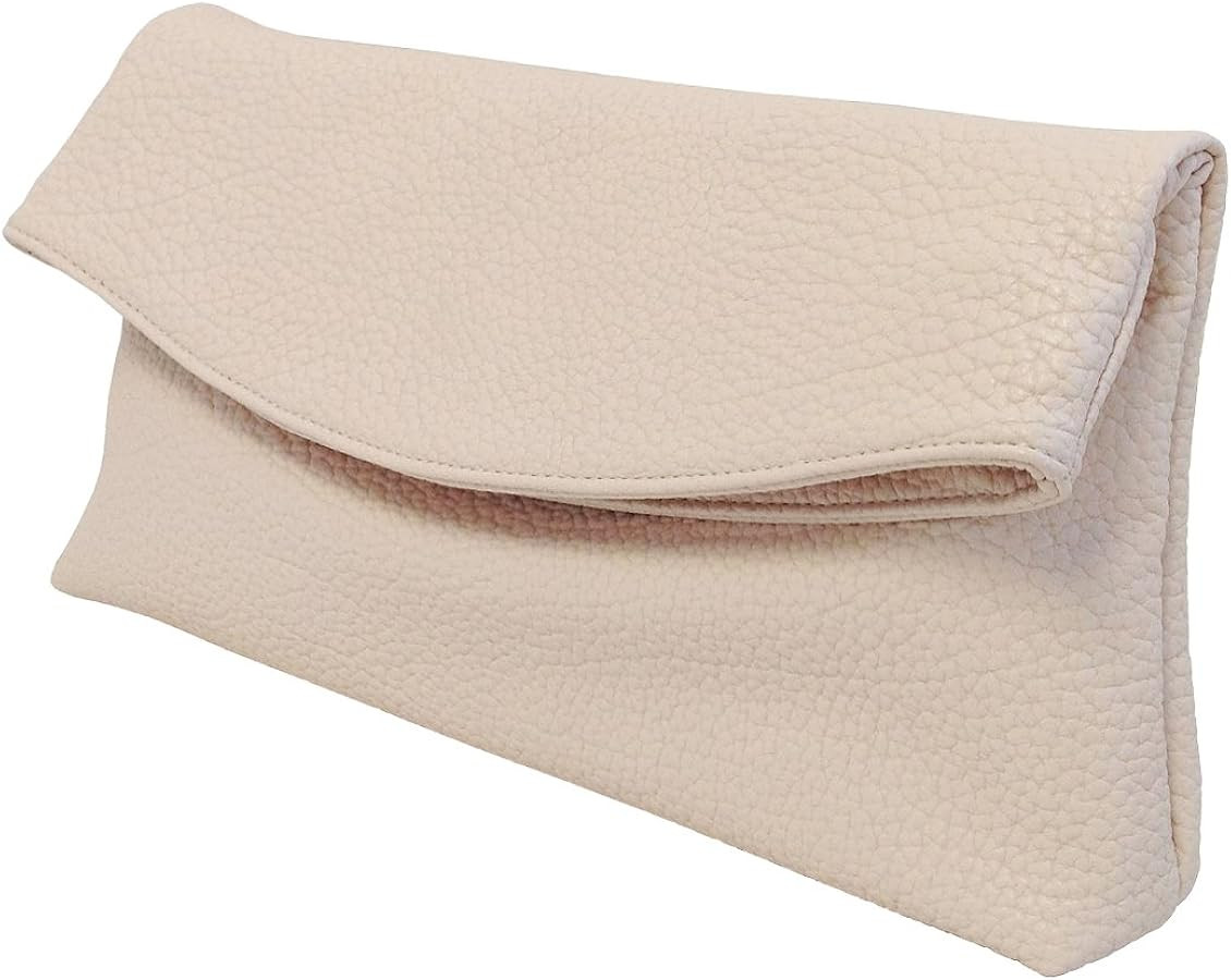 JNB Faux Leather Oversize Foldover Clutch | Amazon (US)