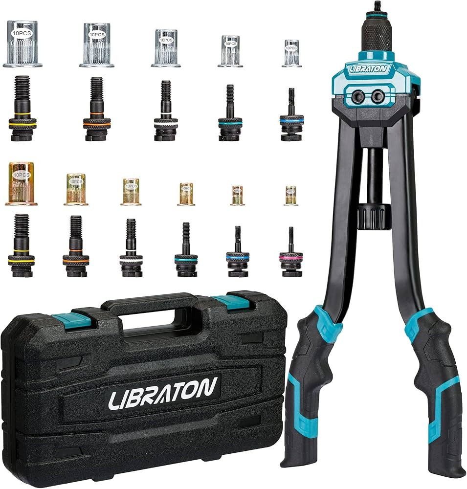 Libraton 16" Rivet Nut Tool, Rivet Nut Gun, Hand Rivet Nut Setter with 110PCS Rivet Nuts, 11PCS M... | Amazon (CA)