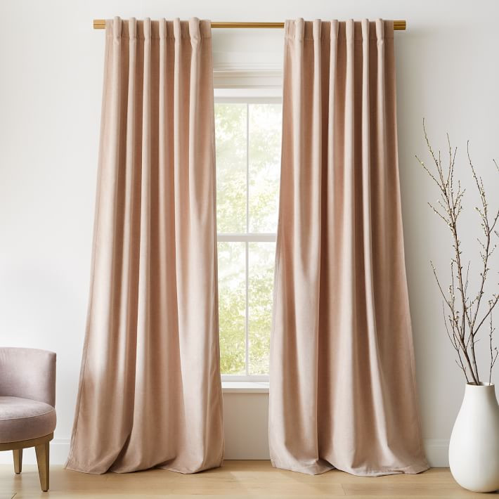 Worn Velvet Curtain - Dusty Blush | West Elm (US)
