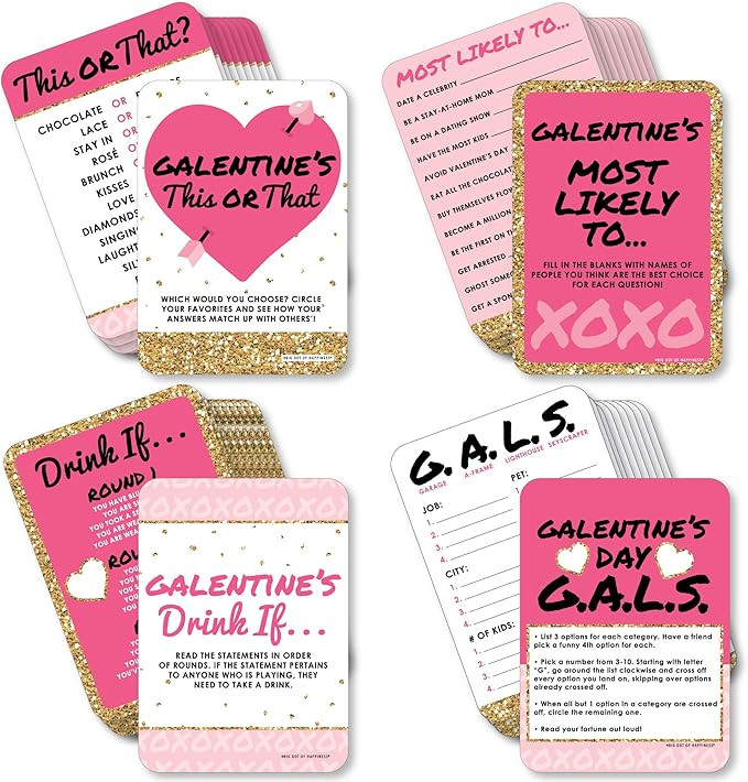 Big Dot of Happiness Be My Galentine - 4 Galentine’s & Valentine’s Day Party Games - 10 Cards... | Amazon (US)