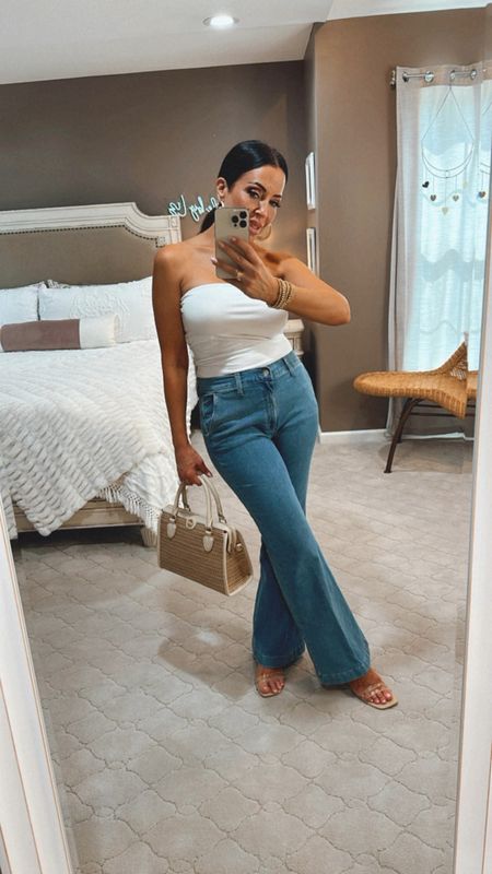 I’m so serious when I say jeans and a tube top are literally my fave look for warmer weather. These trouser jeans are so dressed and fit like a glove! They’re under $24 and come in different lengths. Make sure to grab all of the affordable accessories to elevate this casual look.
🤍🤍🤍🤍🤍🤍🤍🤍🤍🤍🤍🤍🤍
#walmart #walmartfashion #affordablefashion #walmartjeans  #fashionover50 #over50fashion 

#LTKFindsUnder50 #LTKStyleTip #LTKOver40