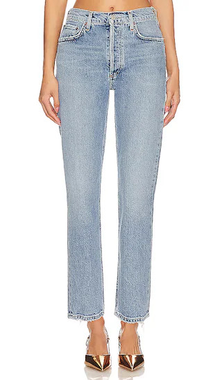 Riley High Rise Straight Crop in Hassle | Revolve Clothing (Global)