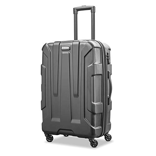 Samsonite Centric Hardside Expandable Luggage with Spinner Wheels, Black, Checked-Medium 24-Inch | Amazon (US)