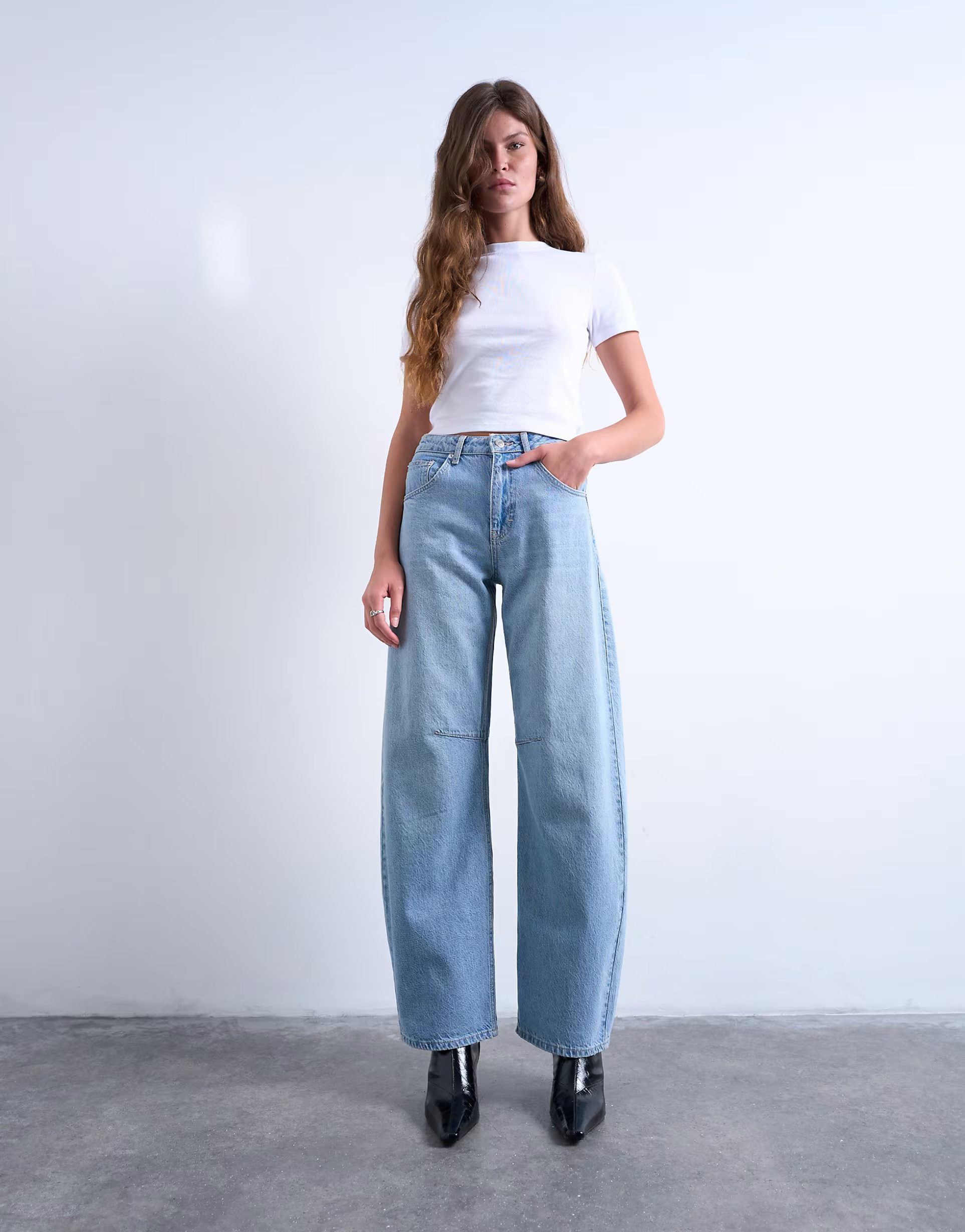 Topshop Barrel mid rise jean in bleach | ASOS | ASOS (Global)