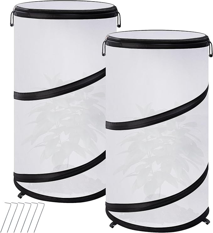 2 Pcs Pop Up Winter Frost Plant Cover, 20 x 12 Inch Round Garden Plants Freeze Protection Tent, F... | Amazon (US)