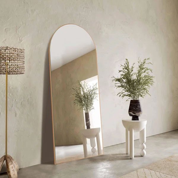 Ladarian Arched Wood Full Length Mirror Oversized Floor Mirror Accent Wall Mirror | Wayfair North America