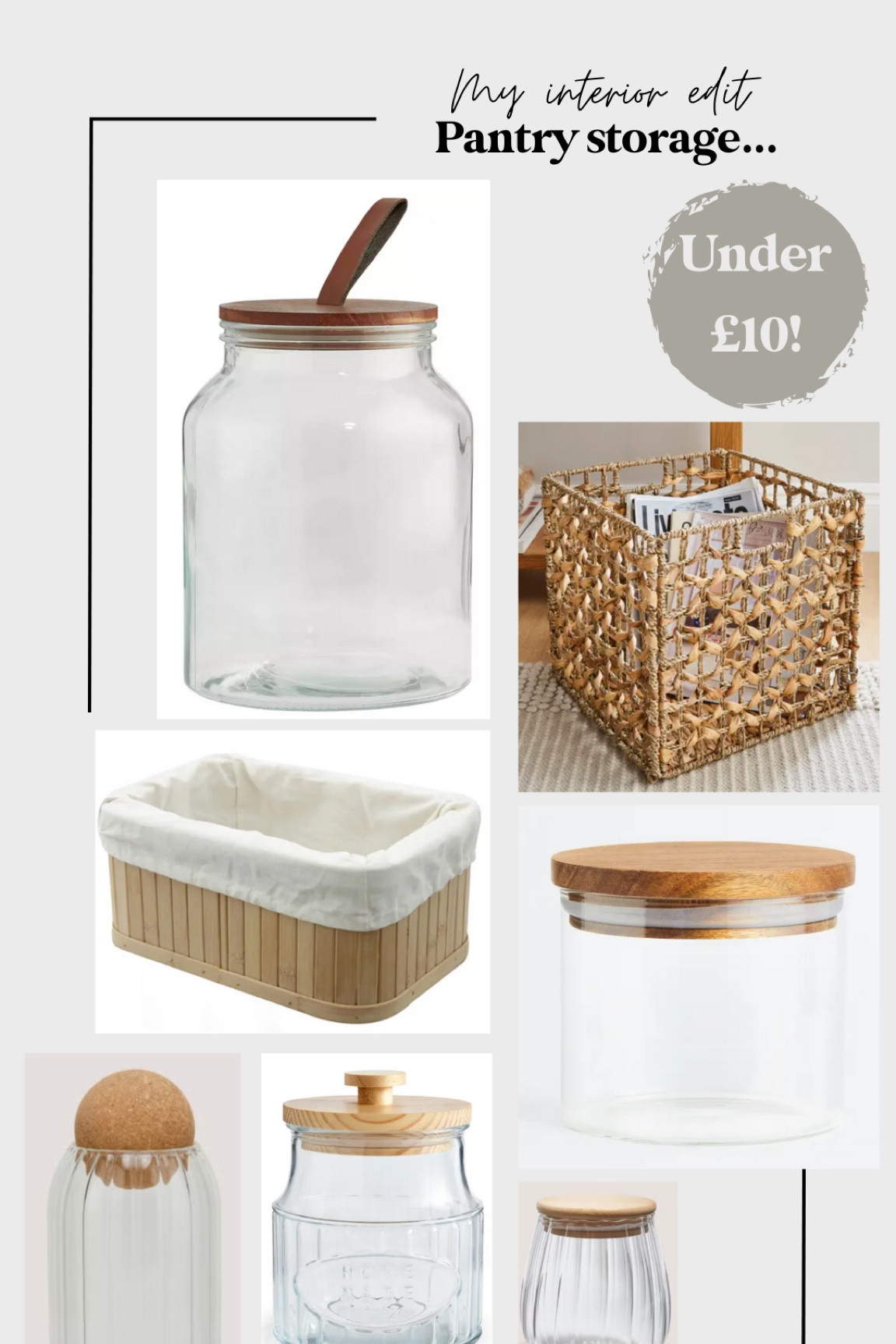 Pantry storage under £10! 🤍 #PantryStorage #Storage 

#LTKhome #LTKfindsunder100 #LTKfindsunder50