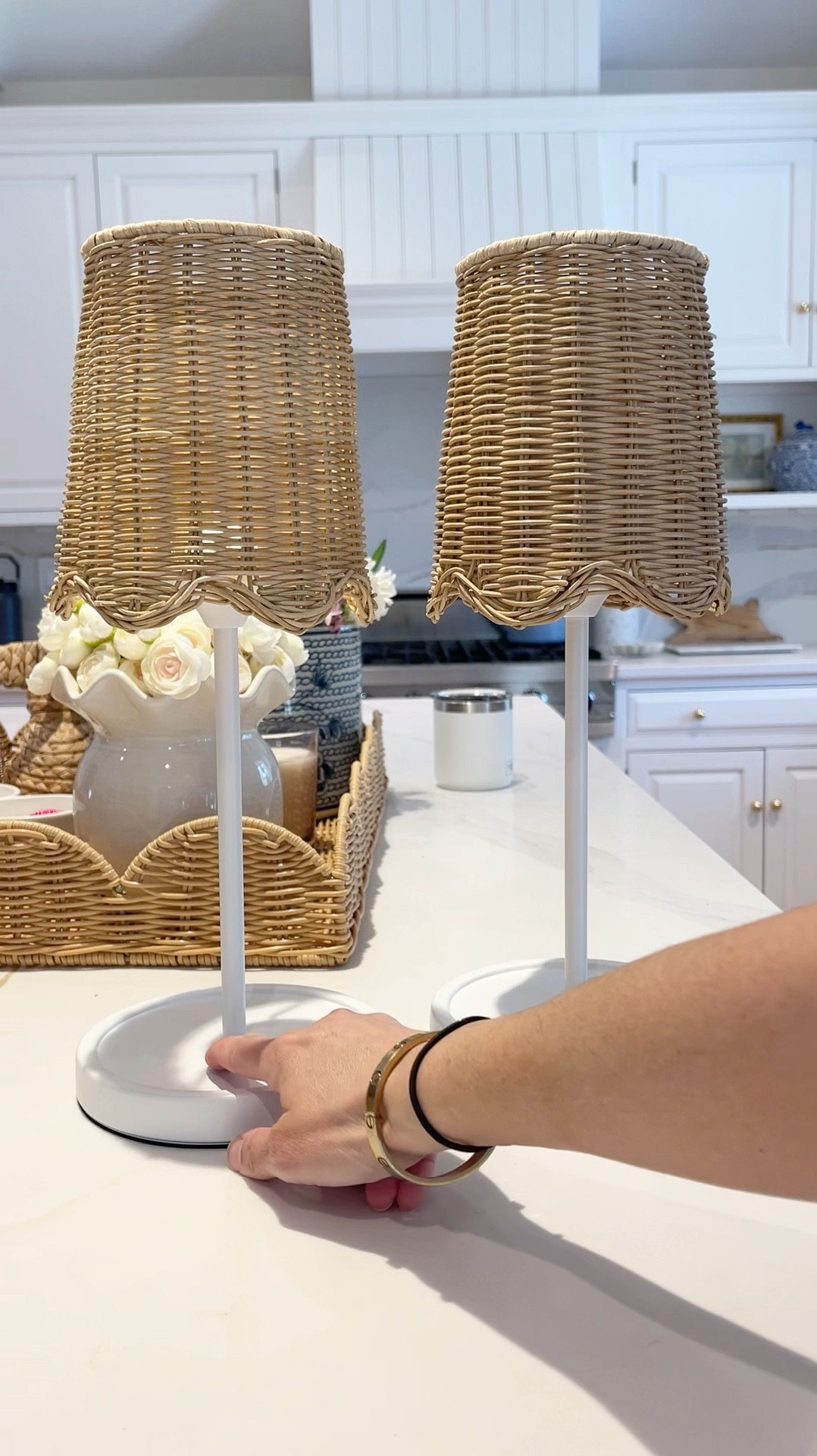 🚨BACK IN STOCK!! 🚨And 40% OFF W/ code: SPRINGPICKS 

Loving this adorable new portable scalloped table lamp that’s on sale for UNDER $50!!! 🤩 ✨Available in white with the prettiest wicker scallop shade, amazing quality and ships so fast!! 

Perfect size for a countertop, island, console table or built in! And because it’s wireless you can even bring it outside (but don’t leave it out there! The shade is real rattan 👌🏻) 

#LTKFindsUnder50 #LTKHome #LTKSaleAlert