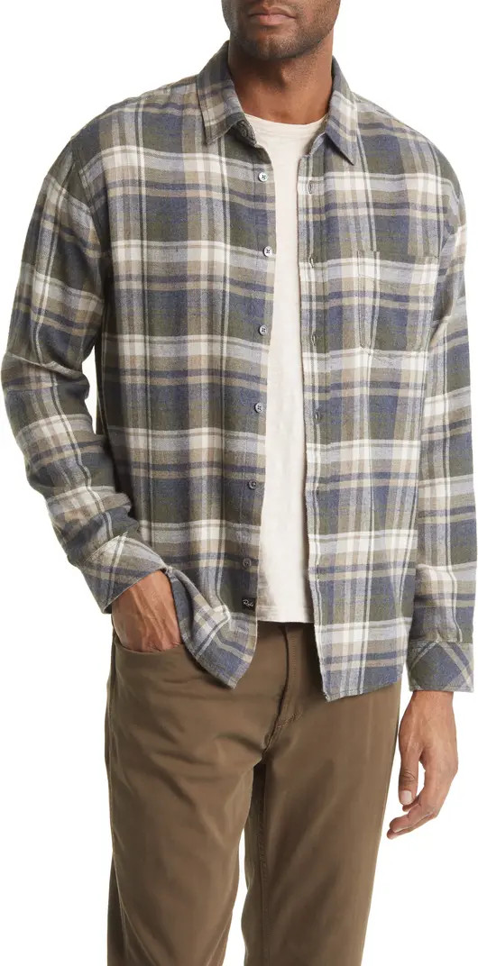Lennox Relaxed Fit Plaid Cotton Blend Button-Up Shirt | Nordstrom