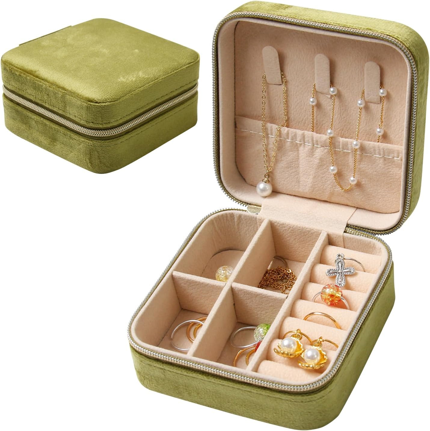 Dsoar Mini Velvet Jewellery Box Small Travel Jewelry Case Organiser Storage Box for Rings Earring... | Amazon (UK)